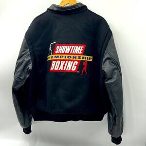 VINTAGE PRIME TIME MERCHANDISE GENUINE LEATHER 100%?WOOL ME XL JACKET